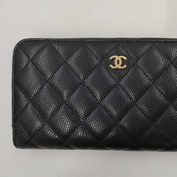 CHANEL Matelasse Caviar Leather Classic Long Zip Wallet AP0242 Black - COA inc. - Picture 3 of 17